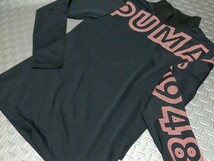 NPU44★秋冬★PUMA GOLF★プーマゴルフ★ロゴデザインストレッチ長袖モックネックシャツ★XL/BK_画像1