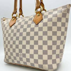 ルイヴィトン LOUIS VUITTON ダミエアズール サレヤ PM N51186 トートバッグ ショルダーバッグ モノグラム ホワイト 白 PVC レザー 総柄