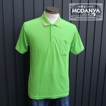 ［hu0214］SGT’PEPER’S 蛍光グリーンのようなグリーンのポロシャツ　M_画像1