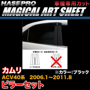 ハセプロ MS-PT83 カムリ ACV40系 H18.1～H23.8 マジカルアートシート ピラーセット ブラック カーボン調シート