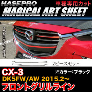 ハセプロ MS-FGLMA1 CX-3 DK5FW/AW H27.2～ マジカルアートシート フロントグリルライン ブラック カーボン調シート