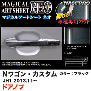 ハセプロ MSN-DH10 Nワゴン・カスタム JH1 H25.11～ マジカルアートシートNEO ドアノブ ブラック カーボン調シート