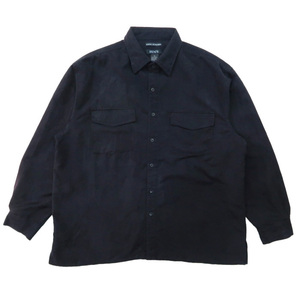 古着 フェイクスウェードシャツ 長袖 ブラック サイズ表記：XL　gd43529