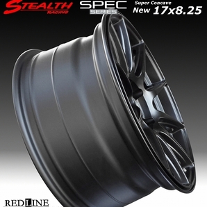 ■ ステルスレーシング Spec01 ■ 17X8.25J+20 PCD114.3 バラ売り2本セット 走り屋/チューニングカーにお勧め幅広サイズ!!の画像3