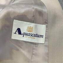 美品 Aquascutum アクアスキュータム ウール テーラードジャケット レディース 11号 L グレージュ 抜群なシルエット_画像8