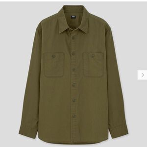 【新品・タグ付き】ユニクロ　ウォッシュワークシャツ　3XL オリーブ　大人気完売商品　※即日発送致します！