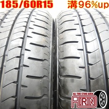 中古タイヤ 185/60r15 タイヤ BRIDGESTONE NEWNO 2本セット シエンタ ベルタ ヴィッツ グレイス 中古 15インチ_画像1