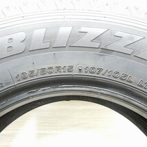 中古タイヤ 195/80r15 107/105L スタッドレスタイヤ BRIDGESTONE BLIZZAK VL1 4本セット ハイエース キャラバン 中古 15インチ_画像6