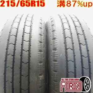 中古タイヤ 215/65R15 110/108L BRIDGESTONE R202 サマータイヤ 2本セット カムロード 中古 15インチ