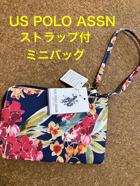 新品 US POLO ASSN ストラップ付 ミニバッグ 花柄