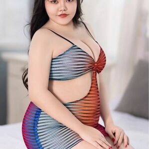 【7209】2XL-3XL 最新作 ブルー 女王様 光沢 超セクシーコスプレ 大きいサイズ プラスサイズ ランジェリー ぽっちゃり ミニスカの画像2