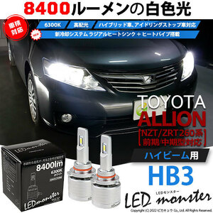 トヨタ アリオン (NZT/ZRT 260系 前期中期) 対応 LED MONSTER L8400 ハイビームキット 8400lm ホワイト 6300K HB3 15-C-1