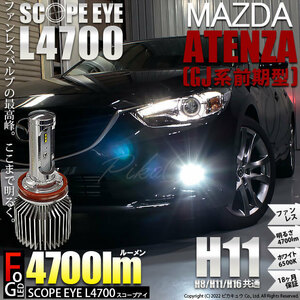 マツダ アテンザワゴン (GJ系 前期) 対応 LED SCOPE EYE L4700 フォグランプキット 4700lm ホワイト 6500K H11 17-A-1