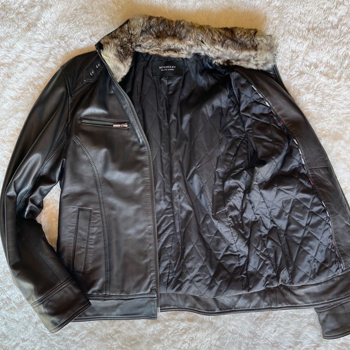 Yahoo!オークション -「burberry black label レザーライダース」の