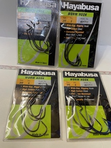 HAYABUSA WORM HOOK ハヤブサ ワームフック 3/0 4パック 店番 釣具 -113　