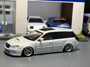 京商　スバル　レガシィ　ツーリングワゴン　カスタム品　1/64 スタンス ユーロ　シャコタン　エアサス　USDM 車高短　ツーリングカー