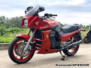 GPZ900R Ninja カワサキ絶版車 レッドカラー エンジン正常 ブレーキ作動正常 電装系統正常 車体綺麗 簡易走行テスト済