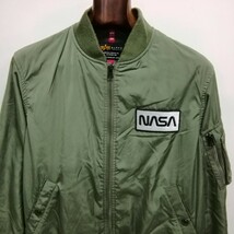 ALPHA INDUSTRIES アルファインダストリーズ MA-1 フライトジャケット ブルゾン カーキ系 L_画像2