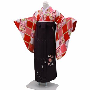 ◆二尺袖着物 袴 2点セット◆桜刺繍入り はかま パープル 紫 Mサイズ 2p-57-1 【卒業式 謝恩会】