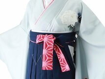 ■袴 女性用■ 無地 行灯袴 麻の葉柄 はかま 単品 Sサイズ 87cm hs-102 (3ネイビー)【卒業式 謝恩会に！】_画像4