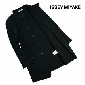 極美品 90s ISSEY MIYAKE イッセイミヤケ アーカイブ プリーツ スタンドカラージャケット サイズM メンズ ブラック vintage 古着 A2770