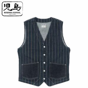 児島ジーンズ ONE WASH / SIZE XL RNB5046 “BICOLOR WABASH VEST” バイカラーウォバッシュベストの画像1