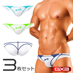 GX3 ジーバイスリー SPLASH NEON ホワイト ビキニパンツ　3枚パンツセット Mサイズ　新品　完売品