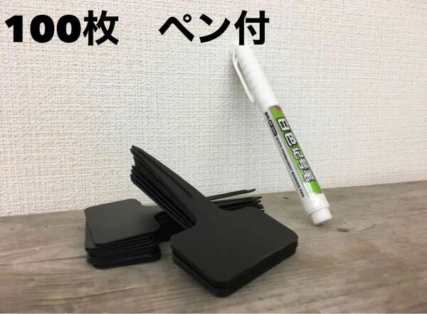 新品未使用品　T字黒ラベル100枚　　プランツラベル　プランツタグ　植物ラベル　サボテンタグ　ブラックラベル　黒ラベル　Agave