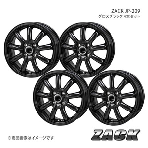 ZACK JP-209 ライズ A200/A210 2019/11～ アルミホイール4本セット 【16×6.0J 4-100 +42 グロスブラック】