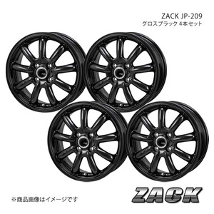 ZACK JP-209 カローラアクシオ 120系 2000/8～2006/10 推奨タイヤ:185/70-14 ホイール4本セット 【14×5.5J 4-100 +40 グロスブラック】