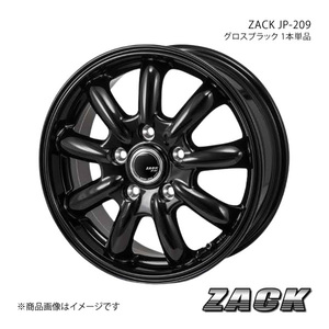 ZACK JP-209 ランサーワゴン/セディアワゴン CS5W 2001/6～2004/12 RALLIART アルミホイール1本 【15×6.0J 5-114.3 +43 グロスブラック】