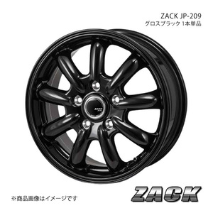 ZACK JP-209 レガシィツーリングワゴン BR9 2009/5～2012/9/ターボ車輌 アルミホイール1本 【17×7.0J 5-100 +48 グロスブラック】