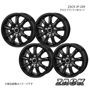 ZACK JP-209 ステップワゴン RK系 2009/9～2015/4 推奨タイヤ:195/65-15 ホイール4本セット 【15×6.0J 5-114.3 +53 グロスブラック】