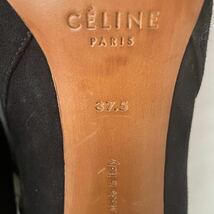 【1円スタート】CELINE セリーヌ スエード スゥエード ショート ブーツ ブーティー 靴 フィービー期 サイズ37.5(24.5cm) ヒール 10.5 黒 _画像9