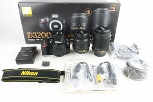 Nikon ニコン D3200 ダブルズームキット デジタル一眼レフカメラ AF-S DX NIKKOR 18-55mm 3.5-5.6G VR Zoom-Nikkor 55-200mm 4-5.6G ED★F