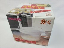 美品　HARIO　ハリオ　耐熱ガラスレンジ釜　レンジ炊飯　1合用_画像3