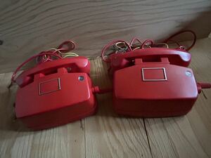◆赤電話機 41号MR 電話機◆2個セット 磁石式 手回し式電話機 日本電信電話公社 当時物 昭和レトロ