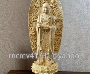 「81SHOP」仏像　彫刻 木彫　地蔵菩薩像　檜木 高43cm