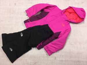 THE NORTH FACE ザノースフェイス HYVENT 中綿 スノーボードウェア 上下セットアップ キッズ ポリエステル100% XXS ピンク ゴールドウイン