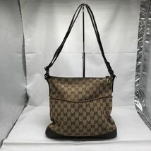 GUCCI グッチ GGキャンバス　キャンバス×レザー　ショルダーバック 145857 001013 中古　YS PQR4_画像1