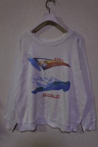 80's HAWAII Vintage Sweatshirts size M-L オールドサーフ スウェット ホワイト ビンテージ