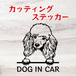 カッティングステッカー DOG IN CAR トイプードル プードル 2