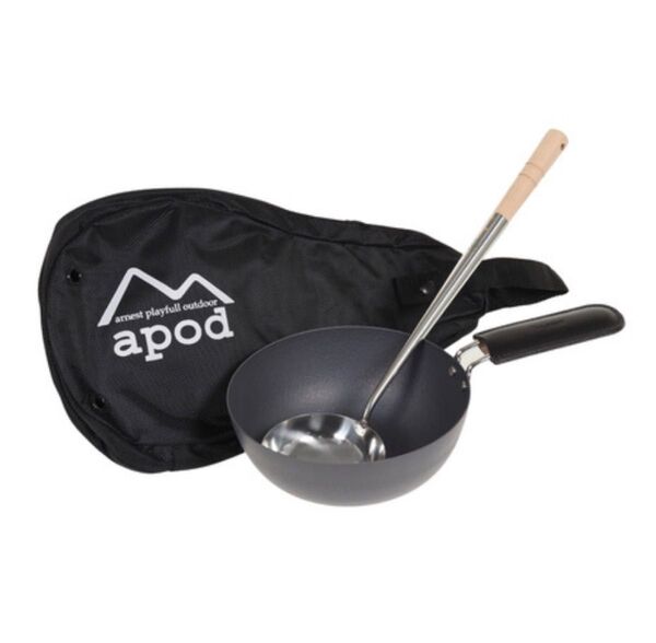 新品 APOD 中華鍋18cm おたまのセット ハンドルカバーと中華鍋ケース付き