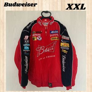 ブルゾン XXL サイズ　バドワイザー レーシングジャケット　レッドver badweiser