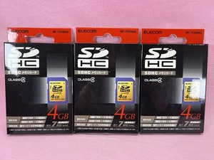 1006●値下げ○未開封　ELECOM　SDHCメモリカード　4GB　3点セット　現状品○●