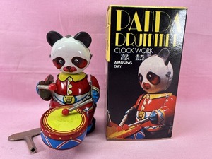 1007** подлинная вещь CLOCK WORK жестяная пластина zen мой тип Panda драма - игрушка Showa Retro текущее состояние товар **