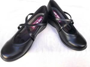 新品　RKRK　WALKER　ブラック　本革　パンプス　歩きやすい靴　２４センチ