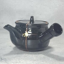 幸泉窯　金彩黒釉　急須　未使用　/茶器/土瓶/天目//食器/陶磁器/_画像4