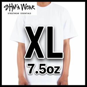 新品未使用 シャカウェア 7.5oz マックス ヘビーウエイト 無地 半袖 Tシャツ 白 XLサイズ 1枚 SHAKA WEAR ホワイト クルーネック
