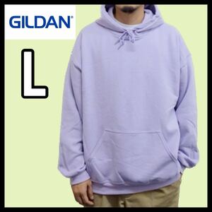 新品未使用 GILDAN ギルダン 8oz プルオーバーパーカー 無地かぶりパーカー 裏起毛 オーキッド Lサイズ ビッグシルエット フーディー